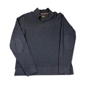 Carhartt Quarter Zip Pullover Men L Tall Gray Cotton Workwear